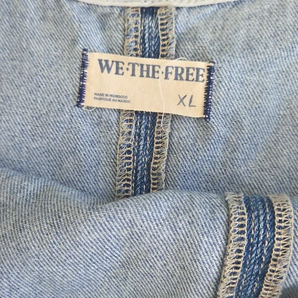 Free People We the Free High Roller Jumpsuit Blue Denim Extra Large XL - Picture 9 of 11